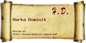 Harka Dominik névjegykártya